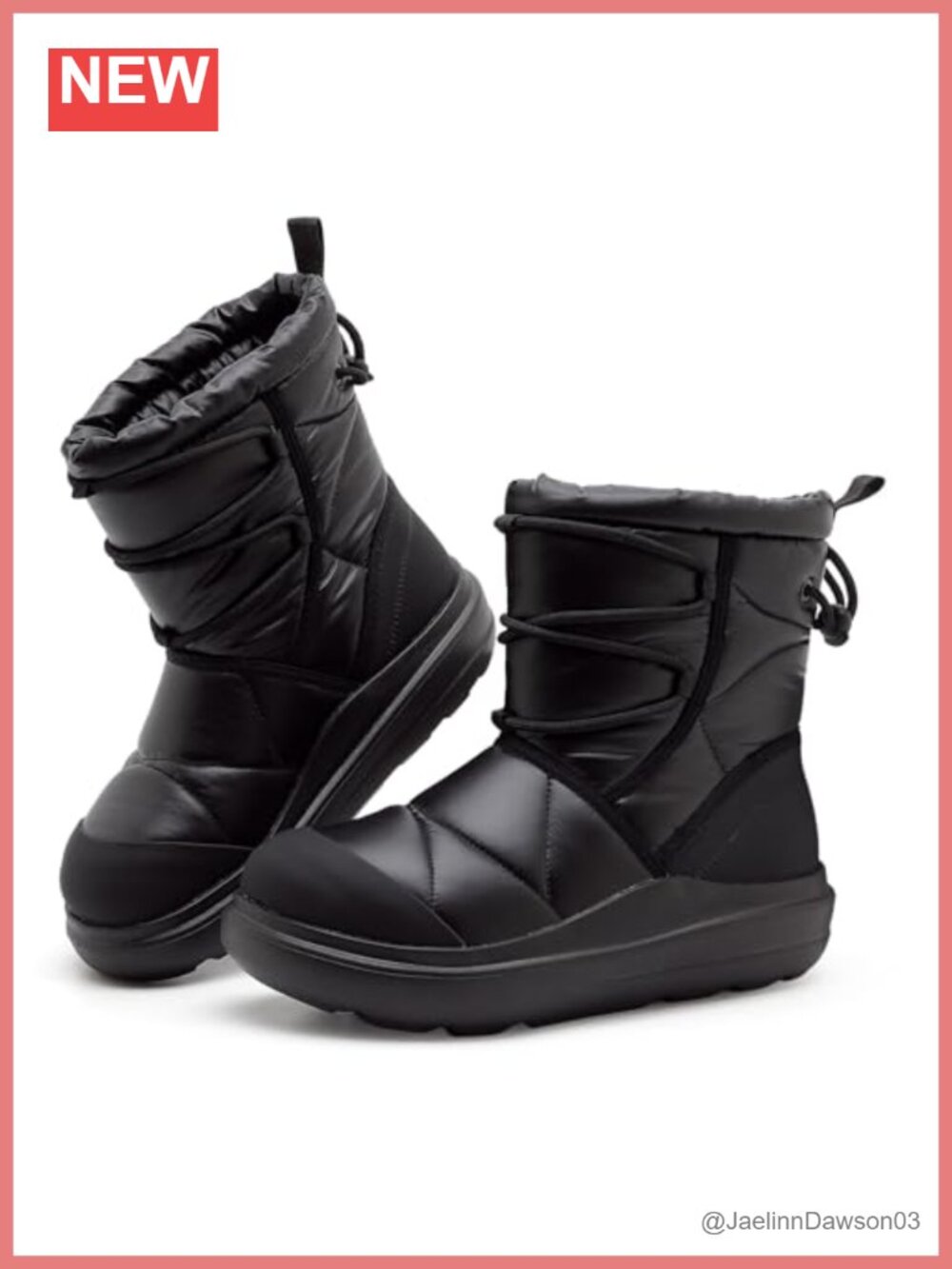 Women's Waterproof Fur Lined Winter Snow Boots Anti-slip EVA Sole Hiking